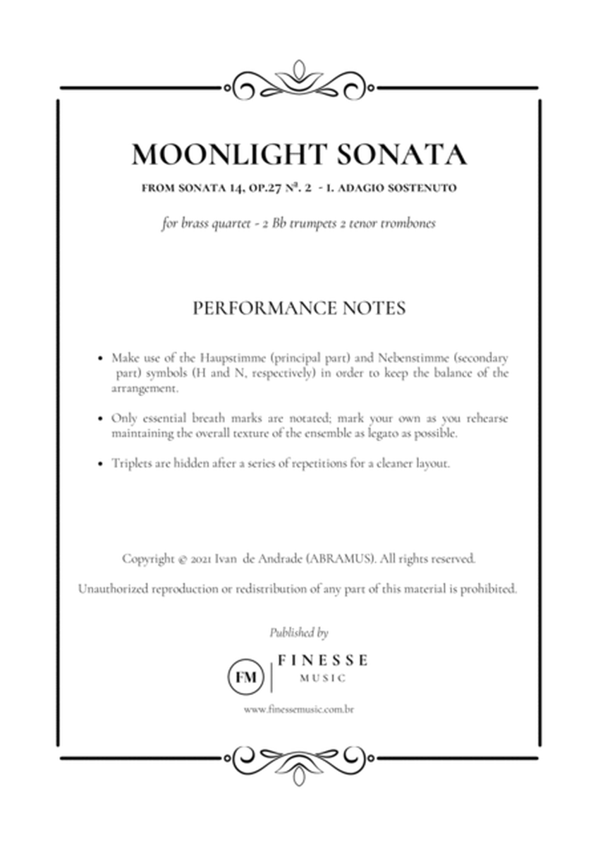 Moonlight Sonata for 2 Trumpets in Bb + 2 Tenor Trombones (quartet) image number null