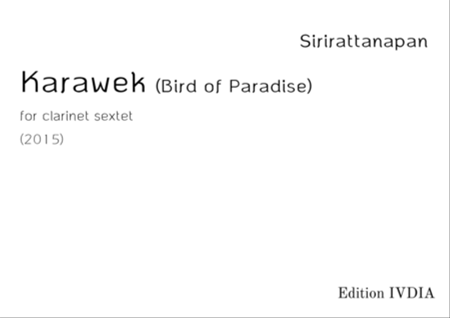 Karawek (Bird of Paradise) for Clarinet Sextet - Score and Parts Woodwind Ensemble scores gallery preview page 3