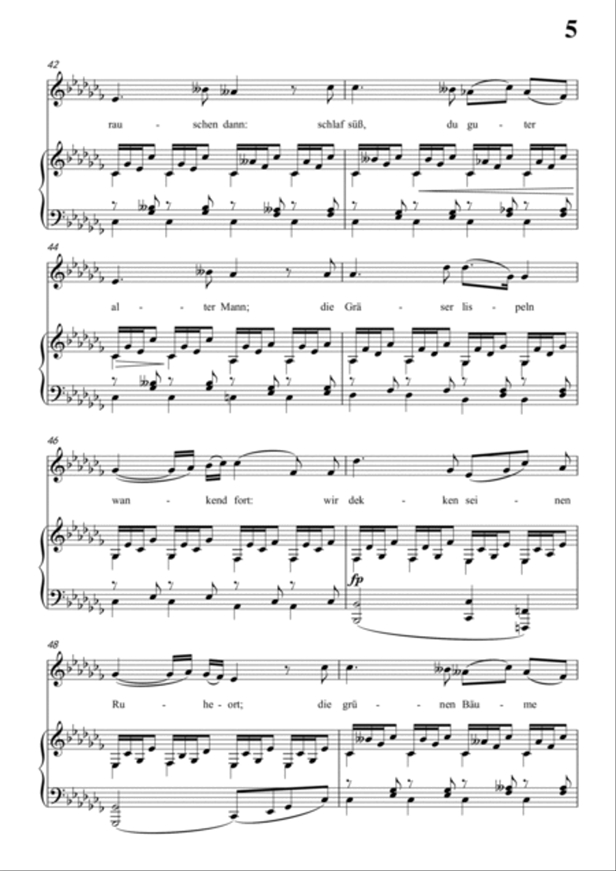 Schubert-Nachtstück,Op.36 No.2 in #G minor,for Vocal and Piano Voice scores gallery preview page 6