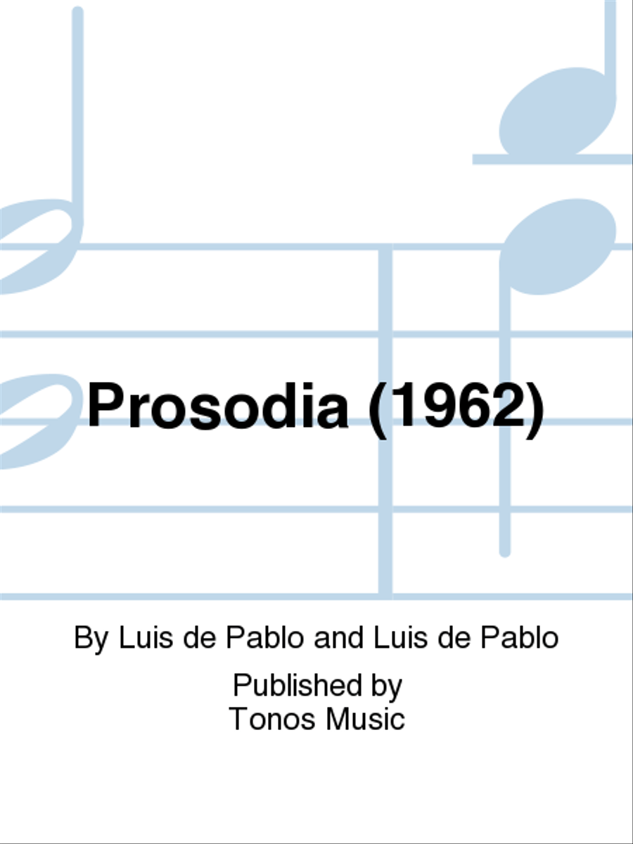 Prosodia (1962) Prosodia (1962) Clarinet scores gallery preview page 1