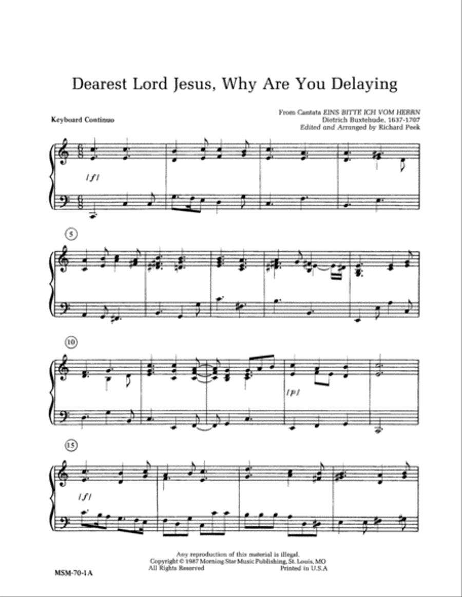 Dearest Lord Jesus, Why Are You Delaying Choir scores gallery preview page 1