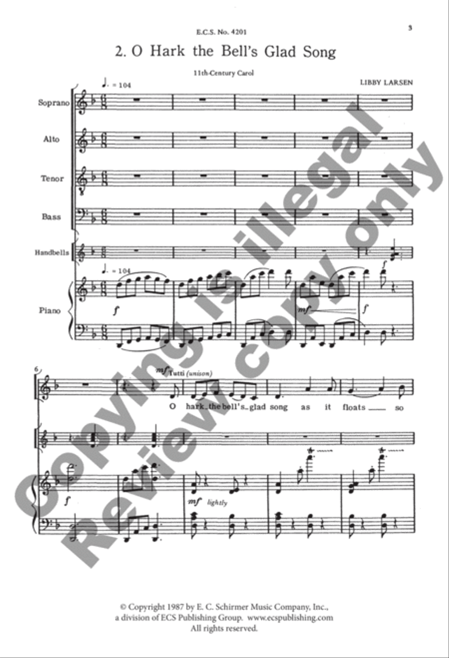 Ringeltänze 2. O Hark the Bell's Glad Song (Choral Score)