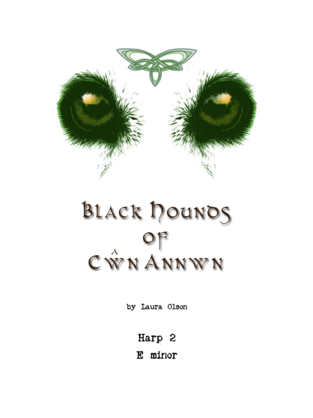 Black Hounds of Cŵn Annwn for Harp Ensemble (E minor)-Harp 2 part image number null