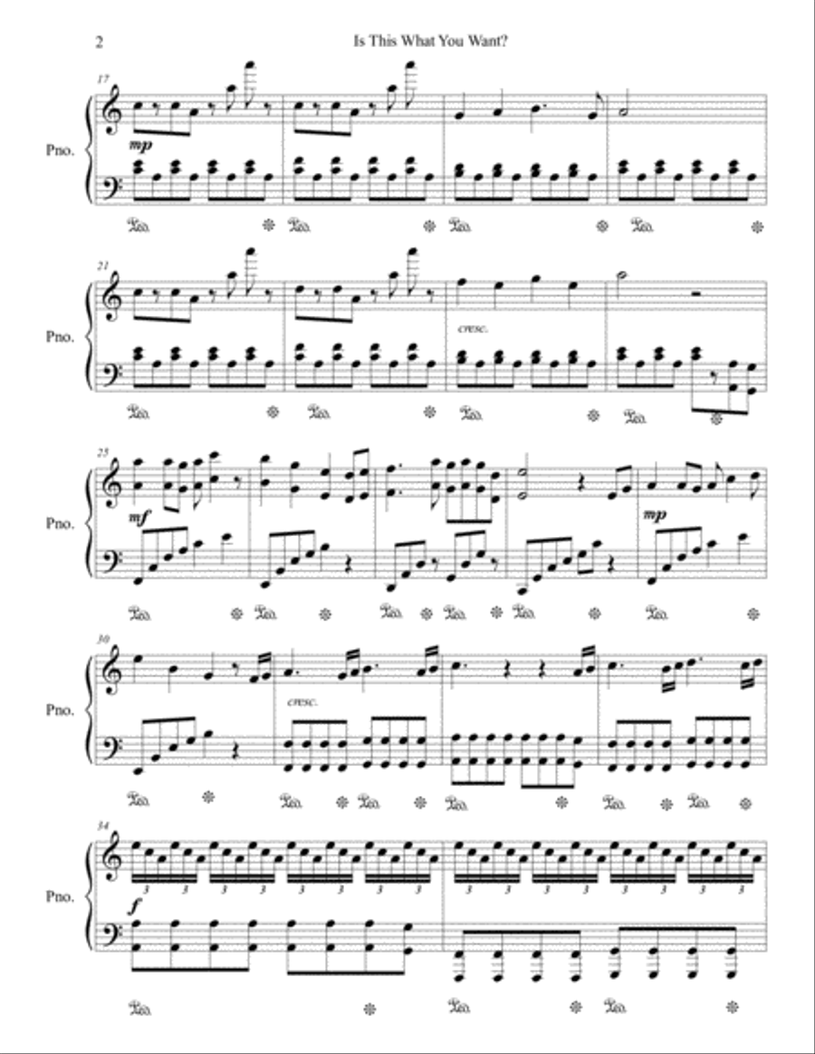 Is This What You Want? Originally, composed it for an against the child abuse. I hope my music will Piano Solo scores gallery preview page 2