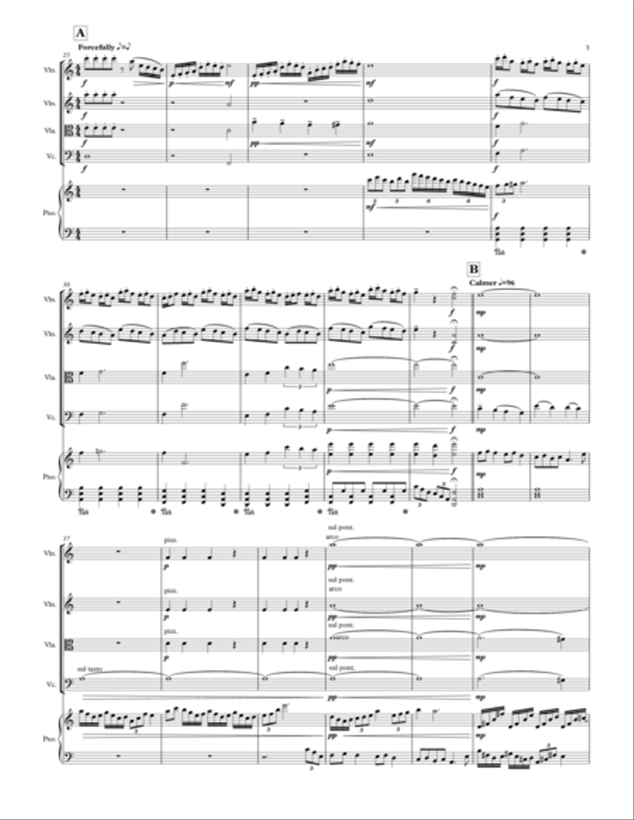 Amber Paintings for Piano Quintet Piano Quintet scores gallery preview page 3