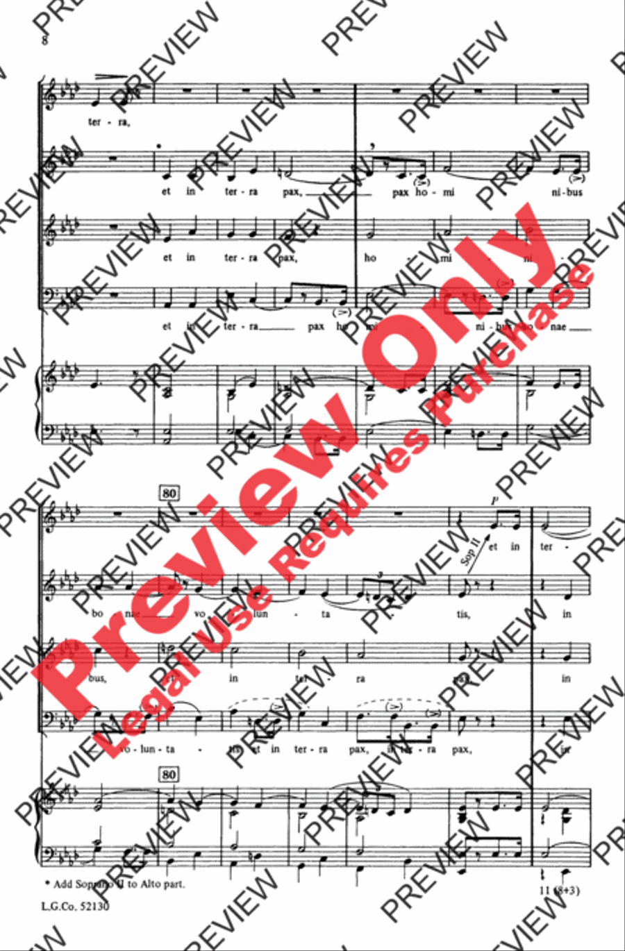 Gloria (from Messa di Gloria) 4-Part scores gallery preview page 9