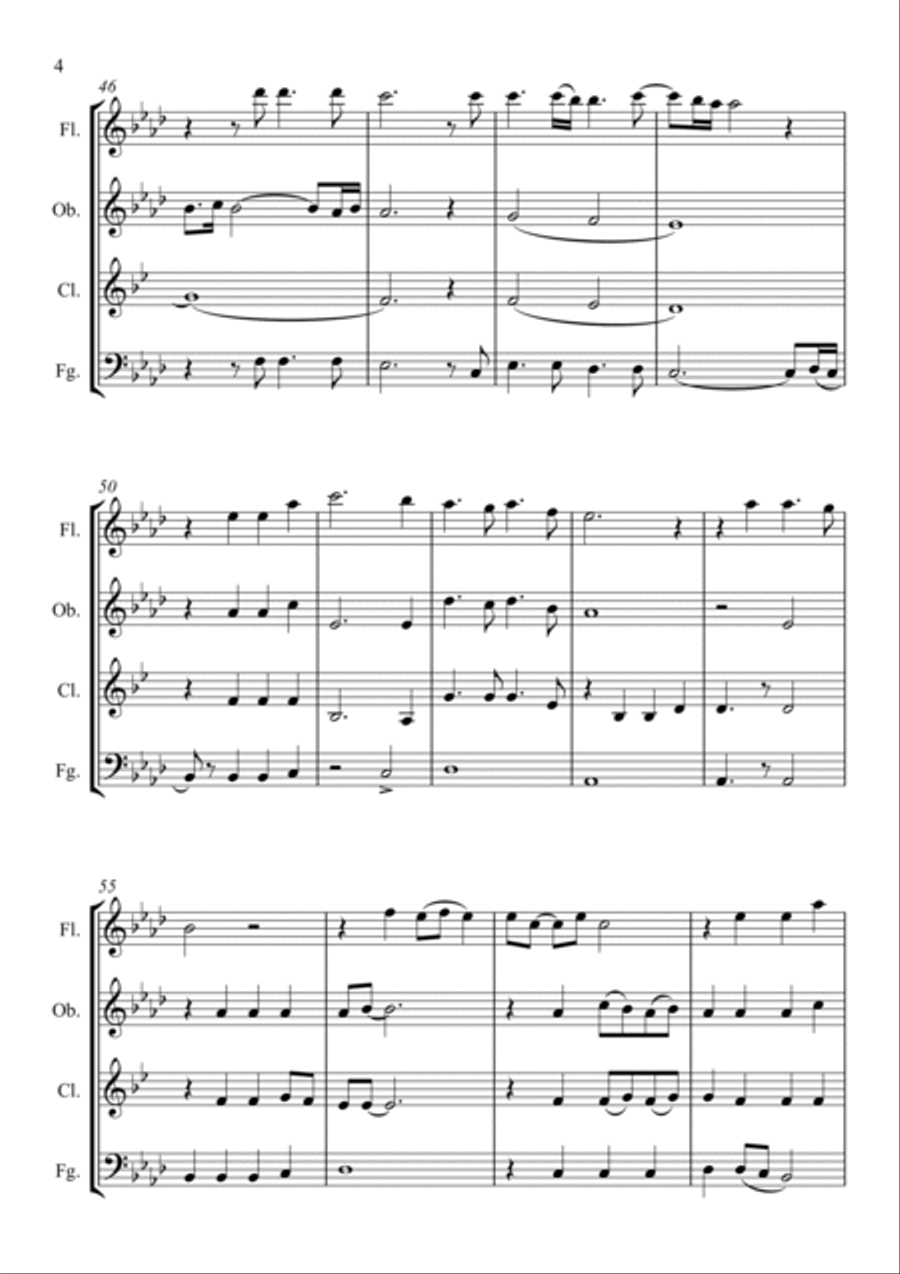 How Great Thou Art Woodwind Quartet scores gallery preview page 4