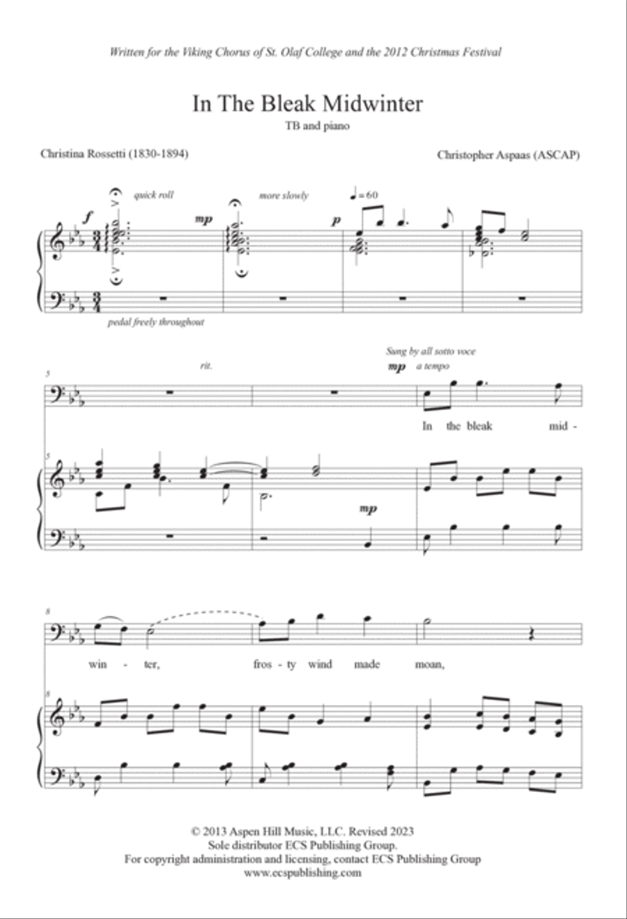In the Bleak Midwinter In the Bleak Midwinter TB scores gallery preview page 2