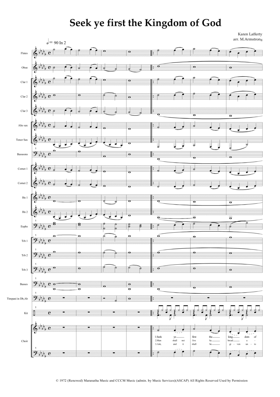 Seek Ye First by Karen Lafferty Concert Band - Digital Sheet Music