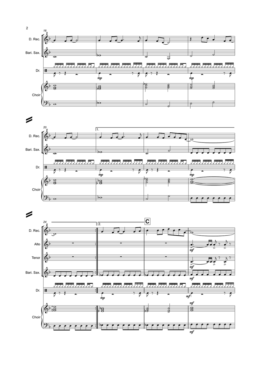 Crockett's Theme Soprano Recorder scores gallery preview page 3