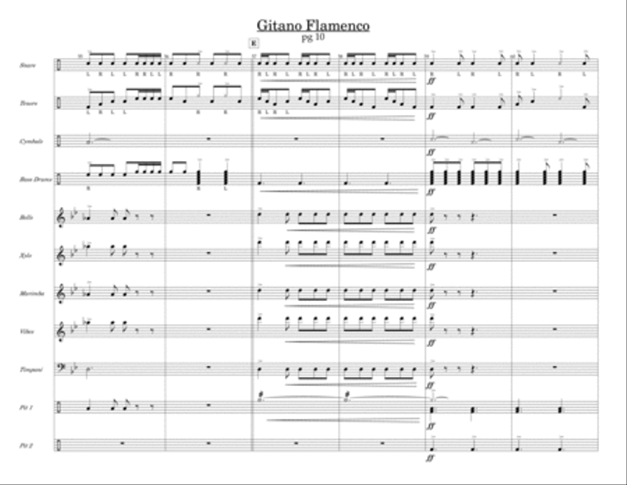 Gitano Flamenco w/Tutor Tracks Percussion Ensemble scores gallery preview page 4