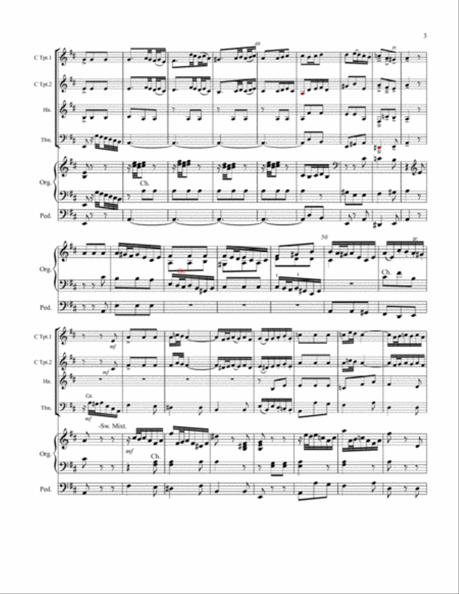 My Spirit Be Joyful - Brass Quartet and Organ Small Ensemble scores gallery preview page 4