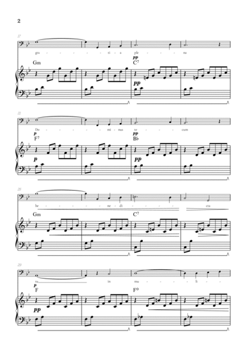 Bach / Gounod Ave Maria in B flat [Bb] • baritone sheet music with piano accompaniment and chords image number null