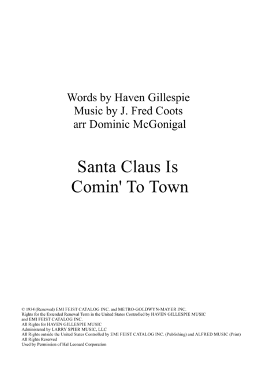 Santa Claus Is Comin' To Town Divisi scores gallery preview page 1