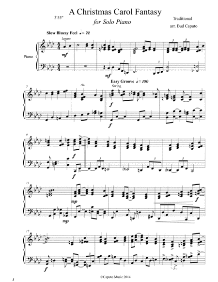 A Christmas Carol Fantasy for Solo Piano image number null