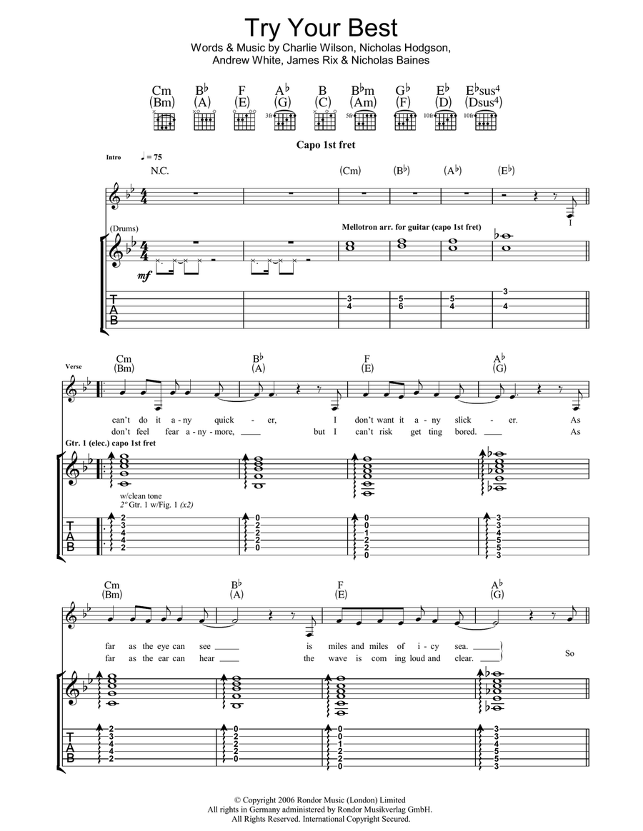 Try Your Best Acoustic Guitar scores gallery preview page 1