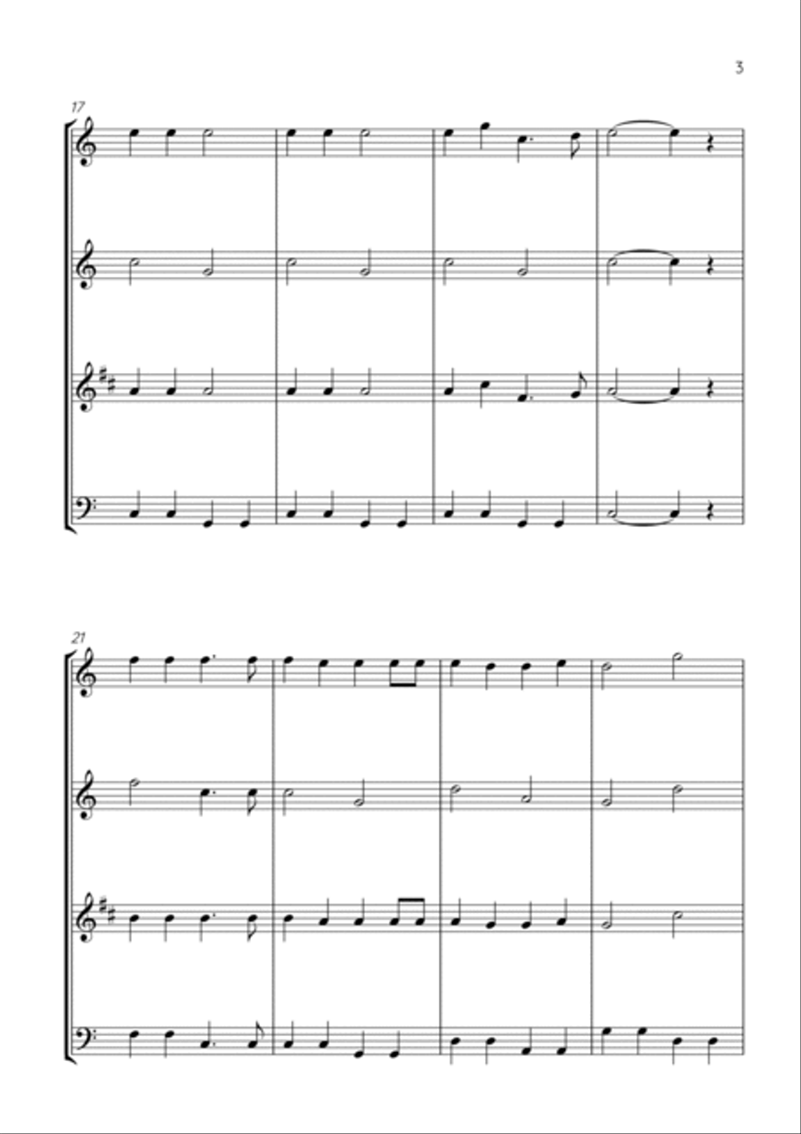 Jingle Bells Woodwind Quartet scores gallery preview page 3