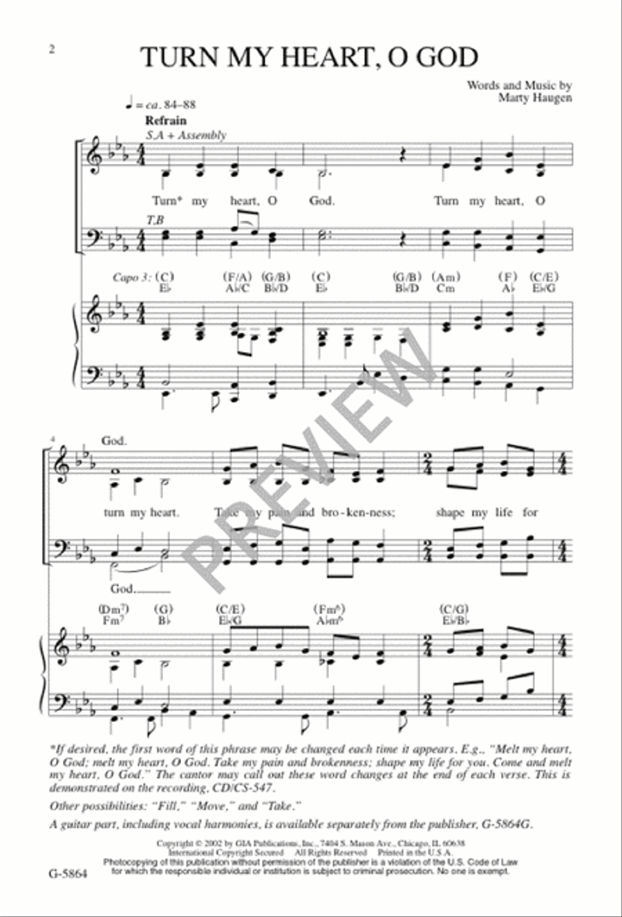 Turn My Heart, O God 4-Part scores gallery preview page 2