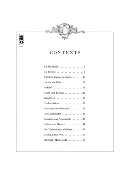 Schubert German Lieder - High Voice, Vol. I image number null