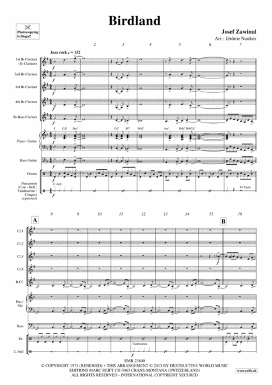 Birdland Birdland Clarinet scores gallery preview page 3
