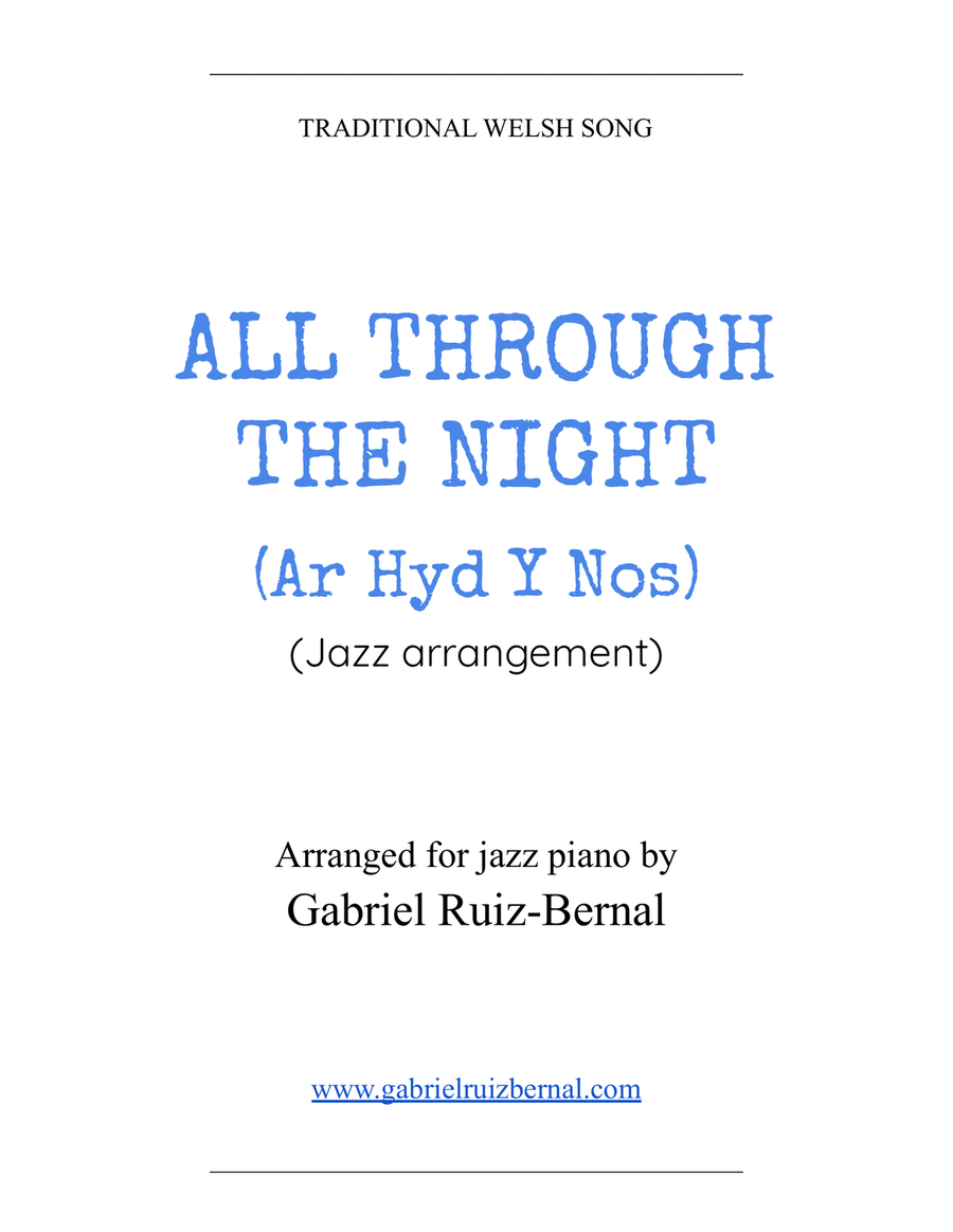 ALL THROUGH THE NIGHT (Ar Hyd Y Nos) jazz arrangement Piano Solo scores gallery preview page 1