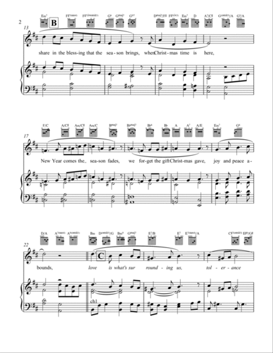 Hold Christmas In Your Heart Piano, Vocal, Guitar scores gallery preview page 2