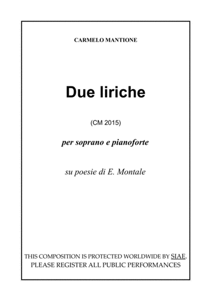 Due liriche (CM 2015)
