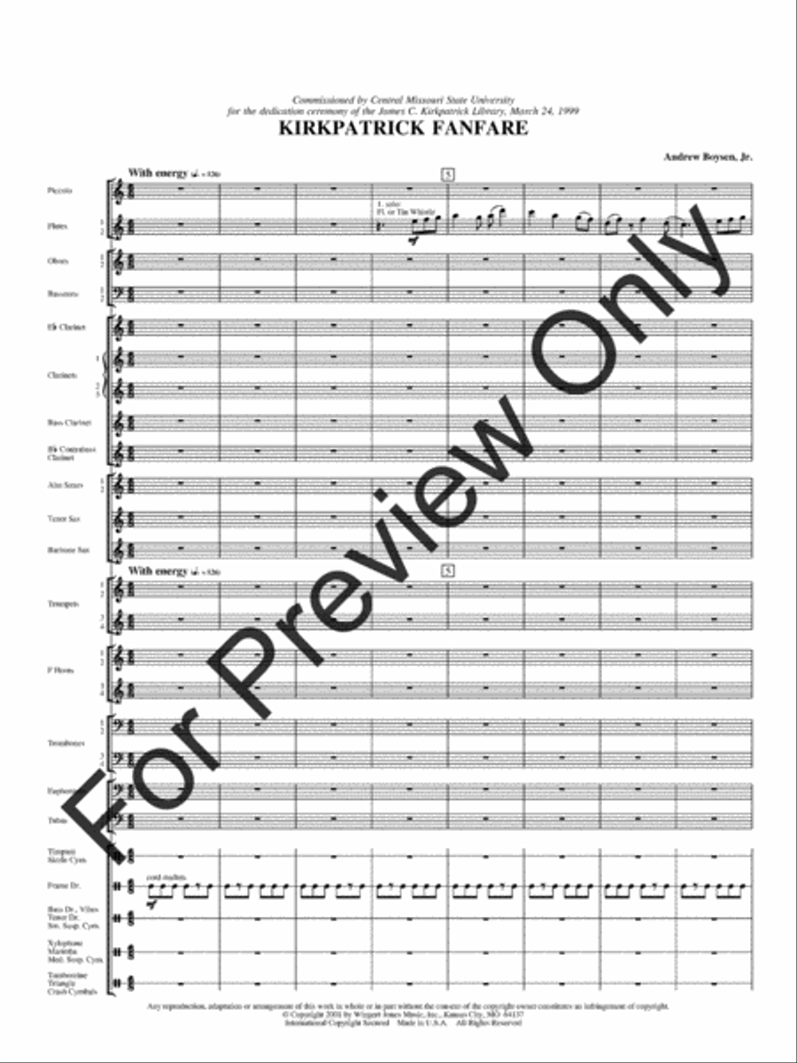 Kirkpatrick Fanfare (Score) Concert Band scores gallery preview page 4