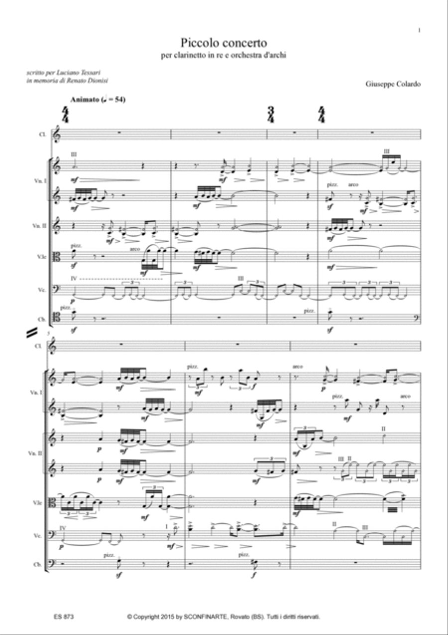 Giuseppe Colardo: PICCOLO CONCERTO (ES 873) - Score Only String Orchestra scores gallery preview page 3