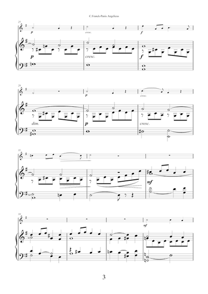 Panis Angelicus by Cesar Franck, transcription for flute and piano