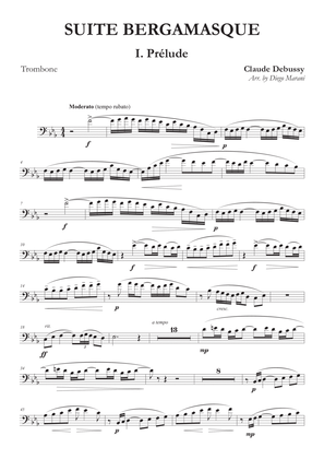 Book cover for Prelude from "Suite Bergamasque" for Trombone and Piano