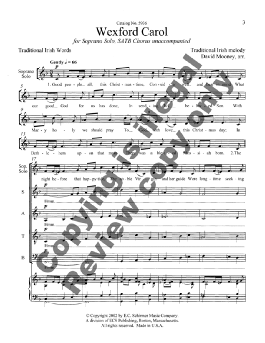 Wexford Carol 4-Part scores gallery preview page 7