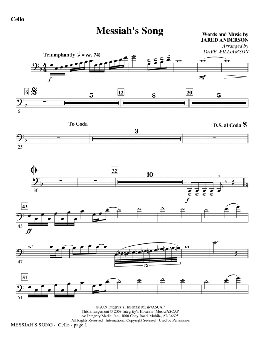 Messiah's Song - Double Bass Choir scores gallery preview page 1