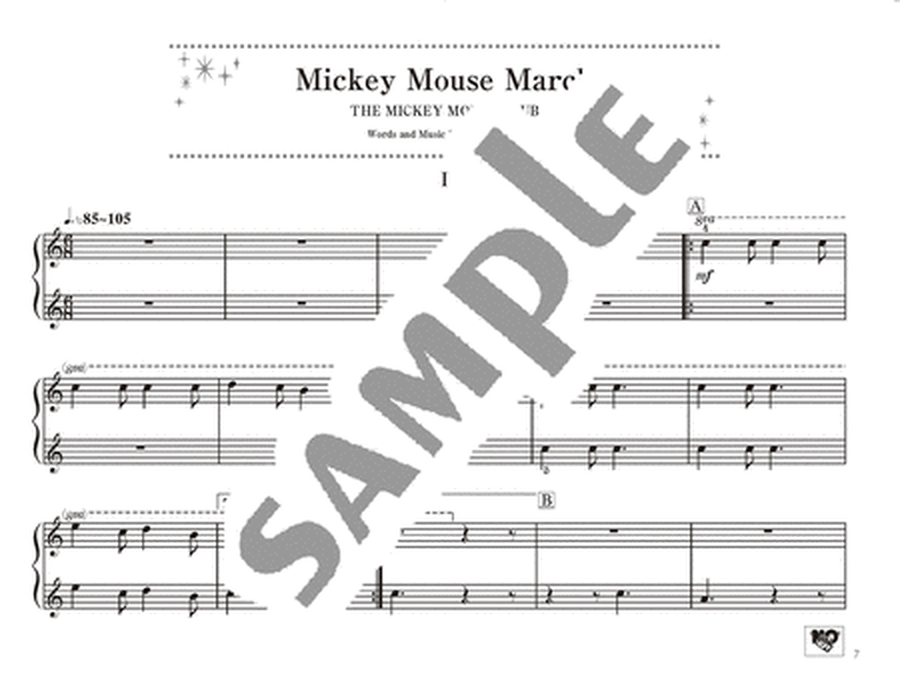 Disney Song Selections for 2 Pianists in Entry Level and Easy Level/English Version