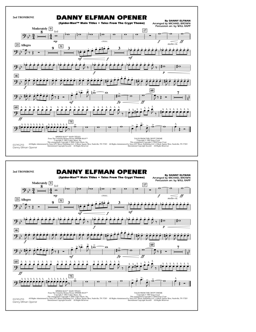 Danny Elfman Opener - 2nd Trombone