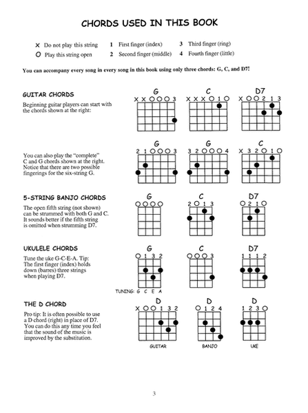 101 Three-Chord Children's Songs for Guitar, Banjo and Uke