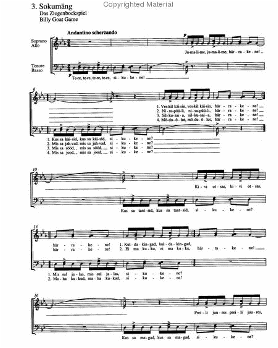 Tormis, Vier Spiellieder von Sangaste Choir scores gallery preview page 5