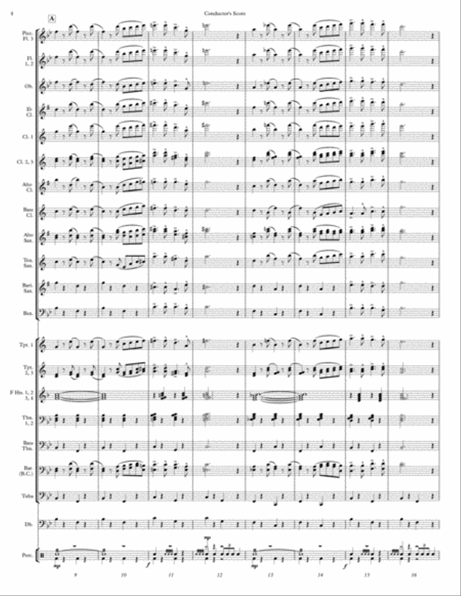 March: The Kings (Conductor's Score) Concert Band scores gallery preview page 4