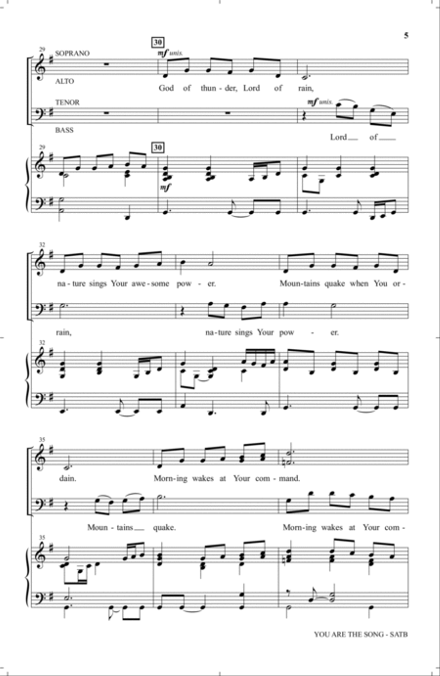 You Are The Song 4-Part scores gallery preview page 3