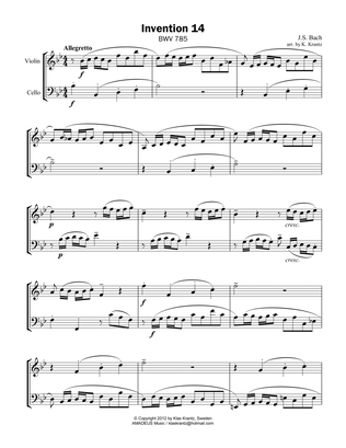 Invention No. 14, Bb Major for violin and cello
