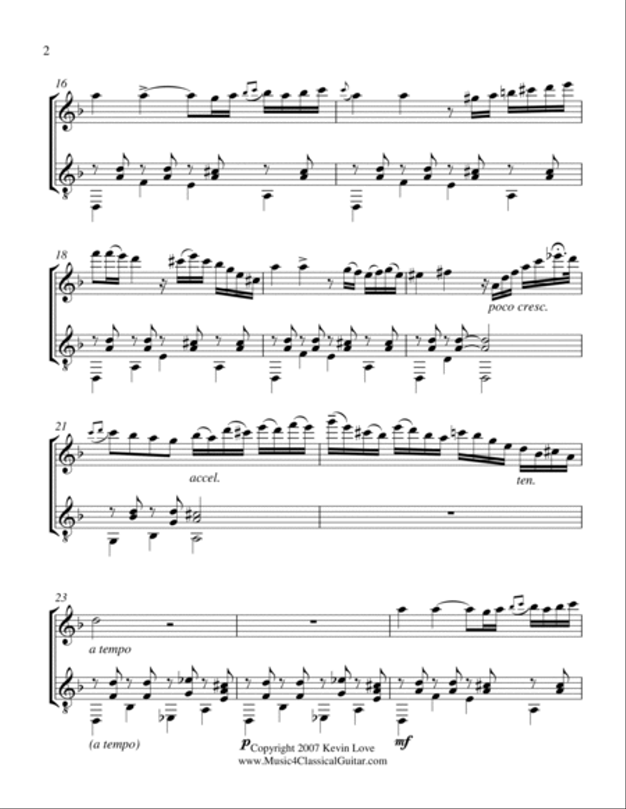 Capricho Arabe (Oboe and Guitar) - Score and Parts Oboe scores gallery preview page 2