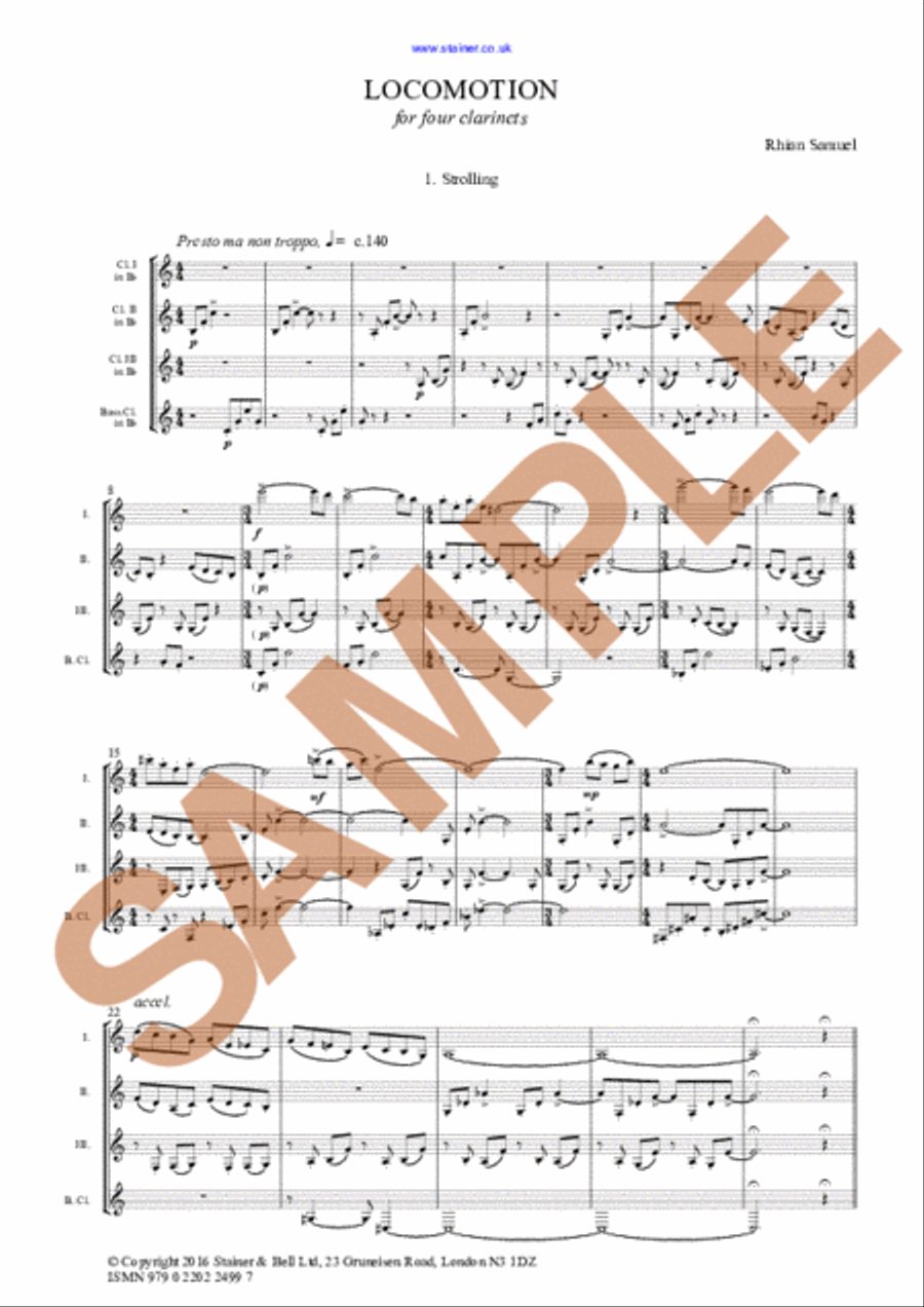 Locomotion. Clarinet Quartet Clarinet Quartet scores gallery preview page 2