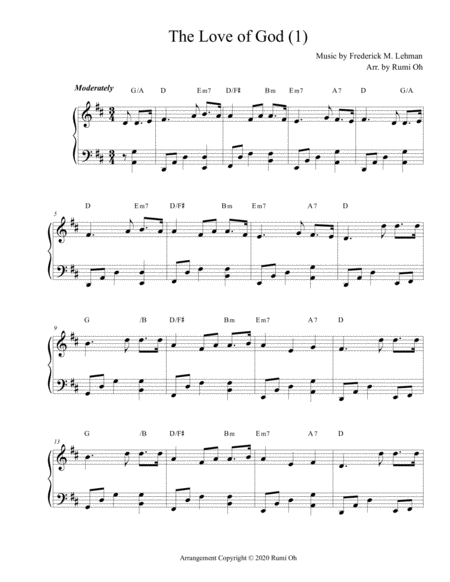 [The Love of God] Favorite hymns arrangements with 3 levels of difficulties for beginner and interme image number null