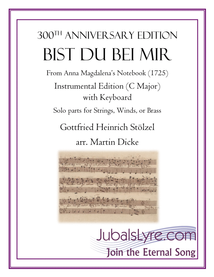 Bist du bei mir (Instrumental Edition in C Major with Keyboard) English Horn scores gallery preview page 1