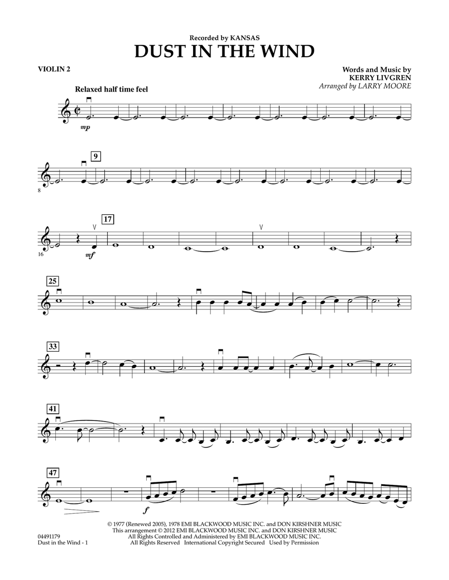 Dust In The Wind - Violin 2 Orchestra scores gallery preview page 1