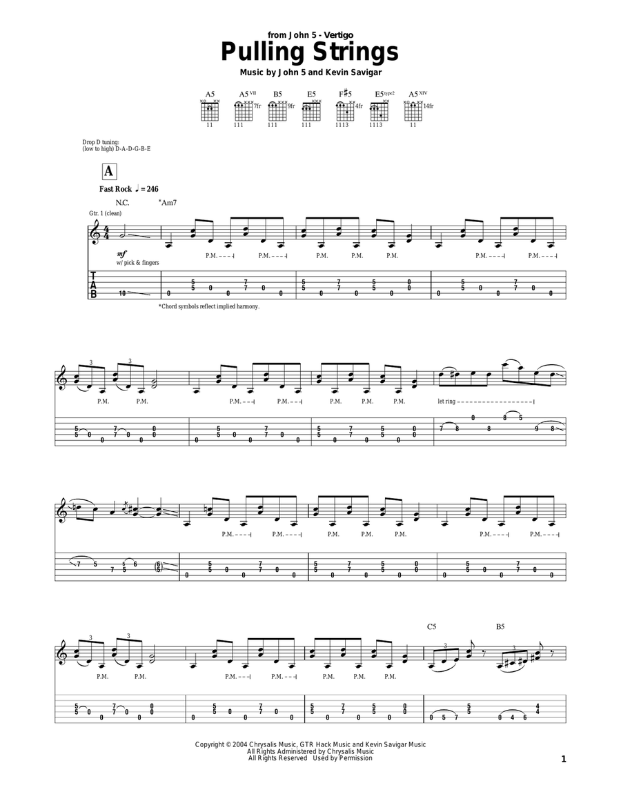 Pulling Strings Electric Guitar scores gallery preview page 1