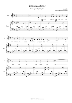 Christmas song (alto or baritone and piano)