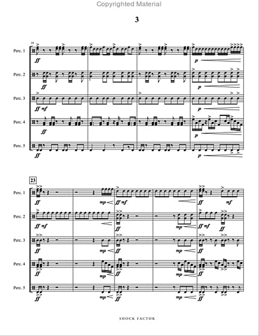 Shock Factor Percussion Ensemble scores gallery preview page 4