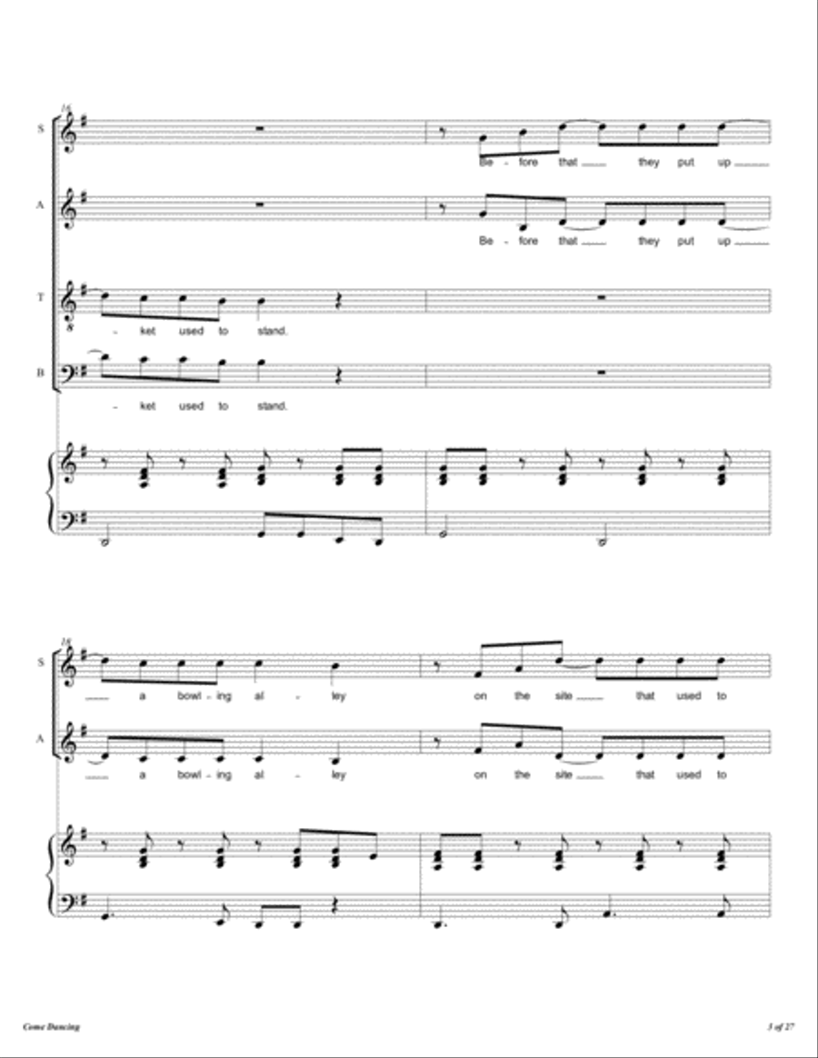 Come Dancing Come Dancing 4-Part scores gallery preview page 4