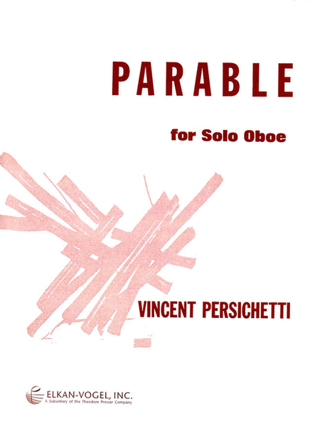 Parable For Solo Oboe by Vincent Persichetti Oboe Solo - Sheet Music